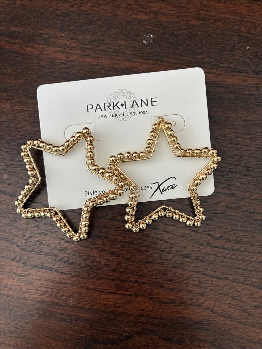 Park Lane Gold Star Hoop Earrings with Beaded Frame